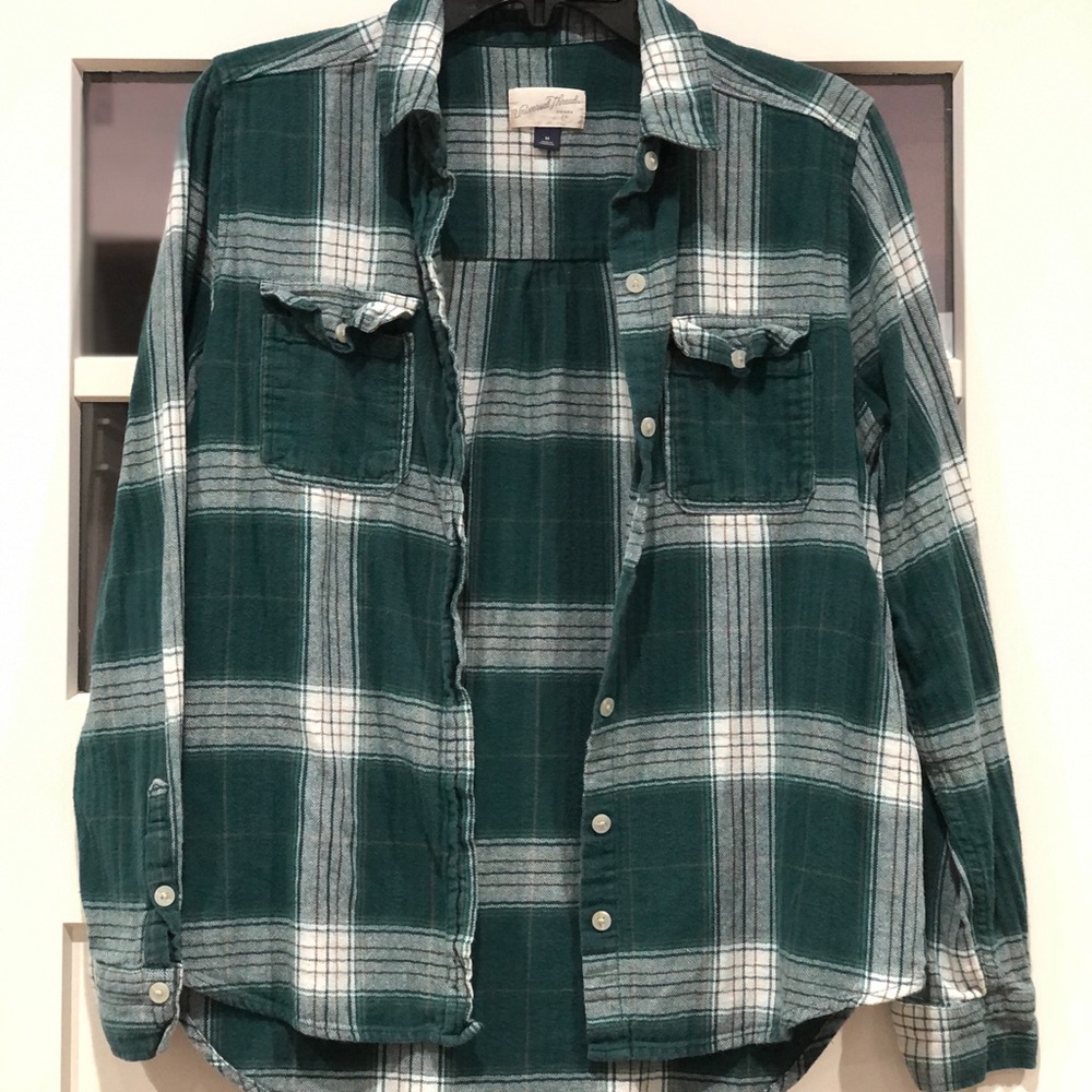 Women’s Forest Green Flannel Button Down